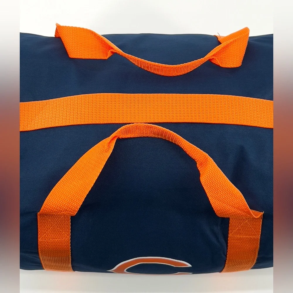 Vtg Chicago Bears Miller Lite Promo Duffel Bag Navy Orange Football Gym NFL Y2K